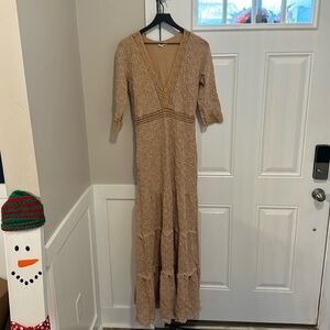 Tan floor length dress